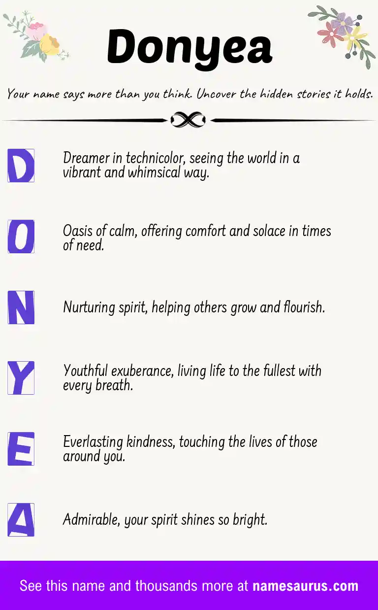 Acrostic poem about Donyea.