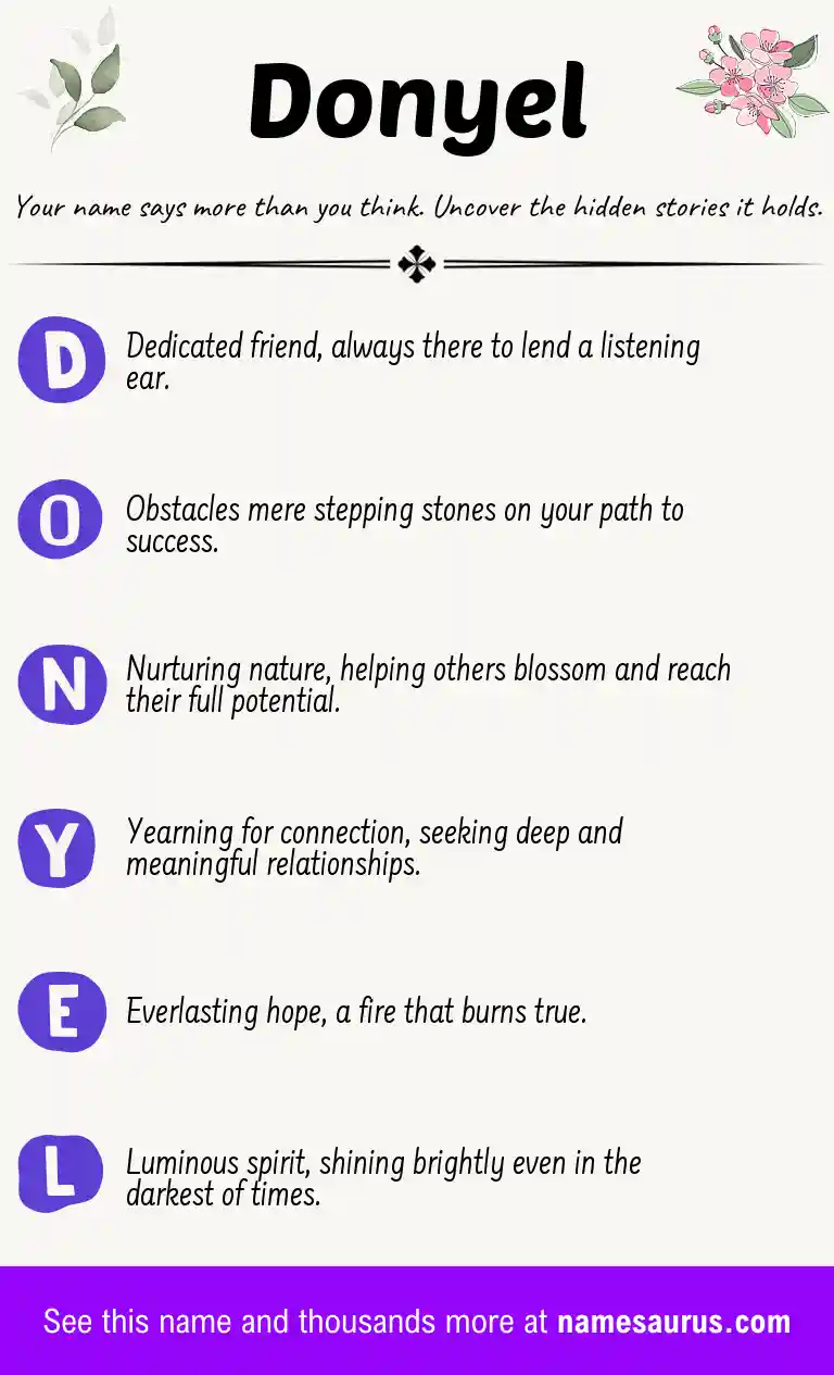 Acrostic poem about Donyel.