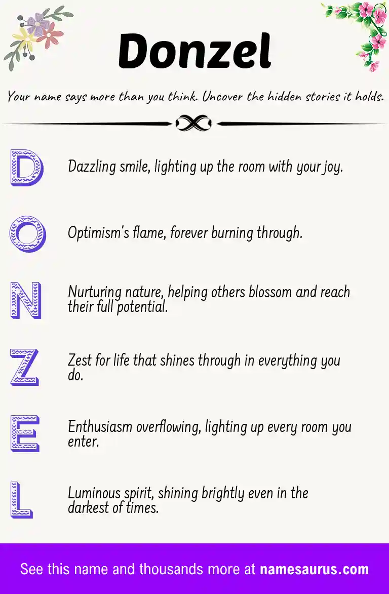 Acrostic poem about Donzel.