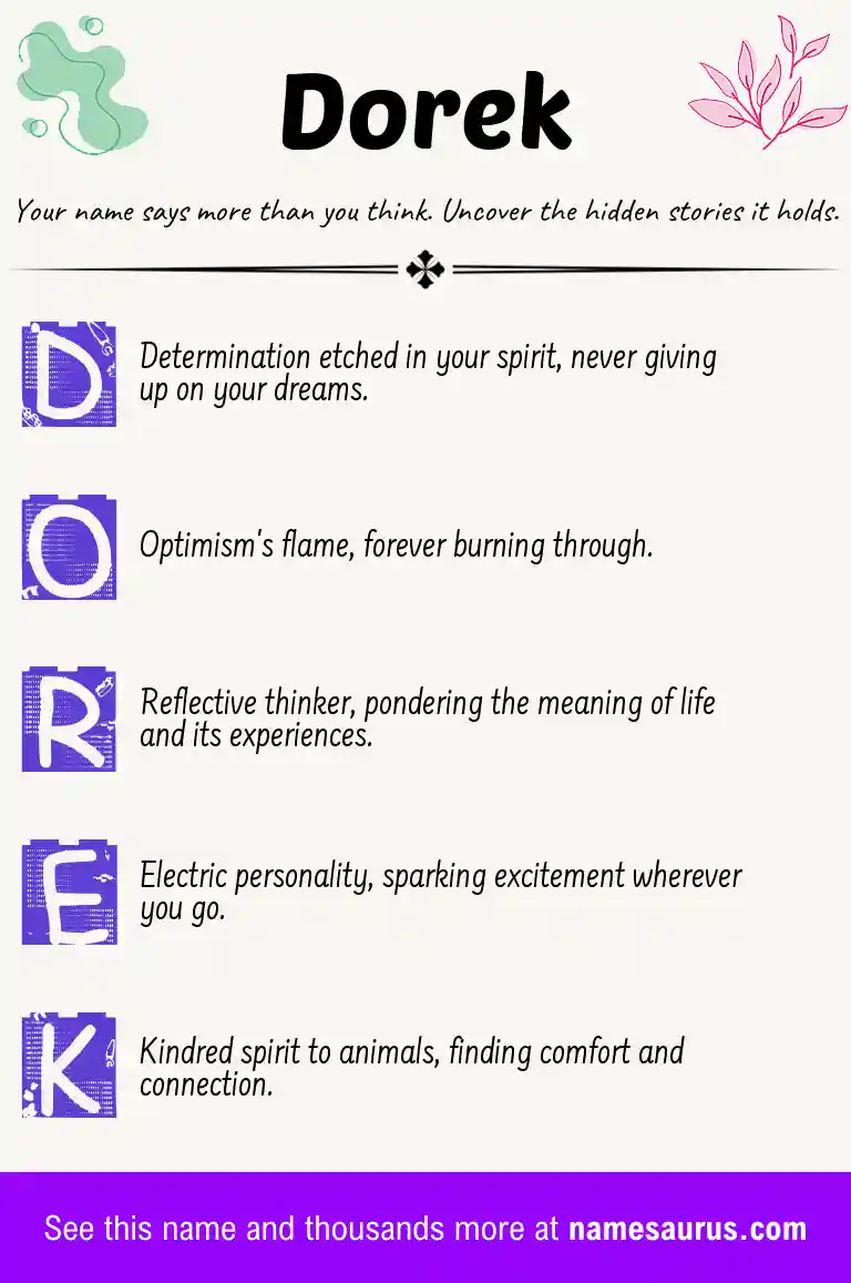Acrostic poem about Dorek.