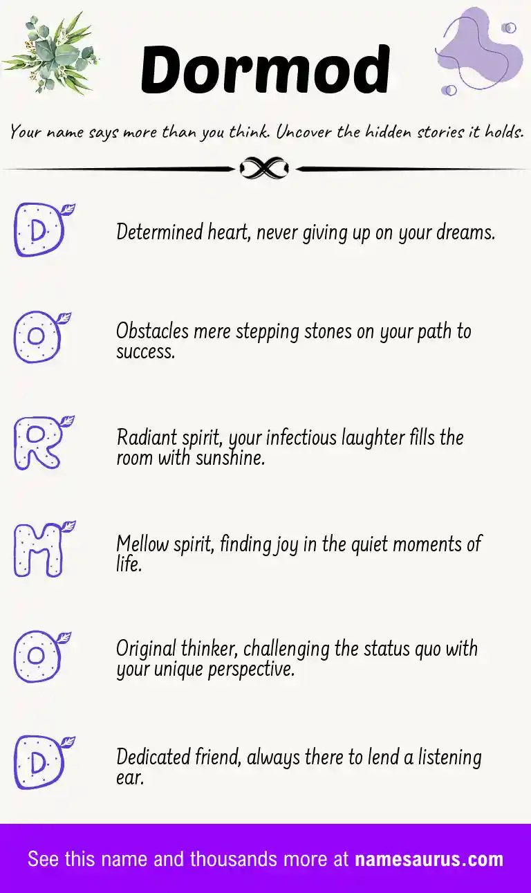 Acrostic poem about Dormod.
