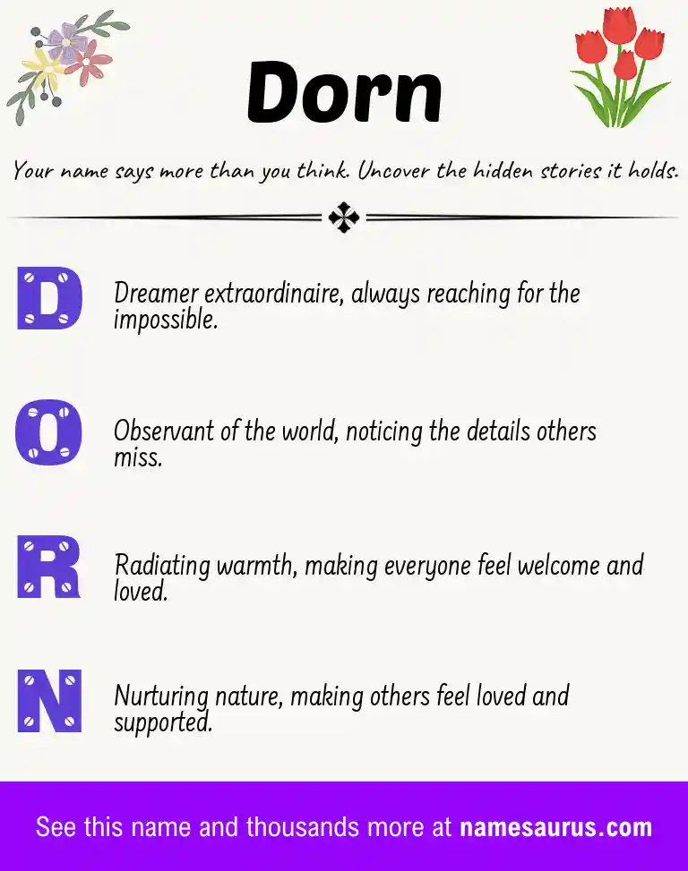 Acrostic poem about Dorn.