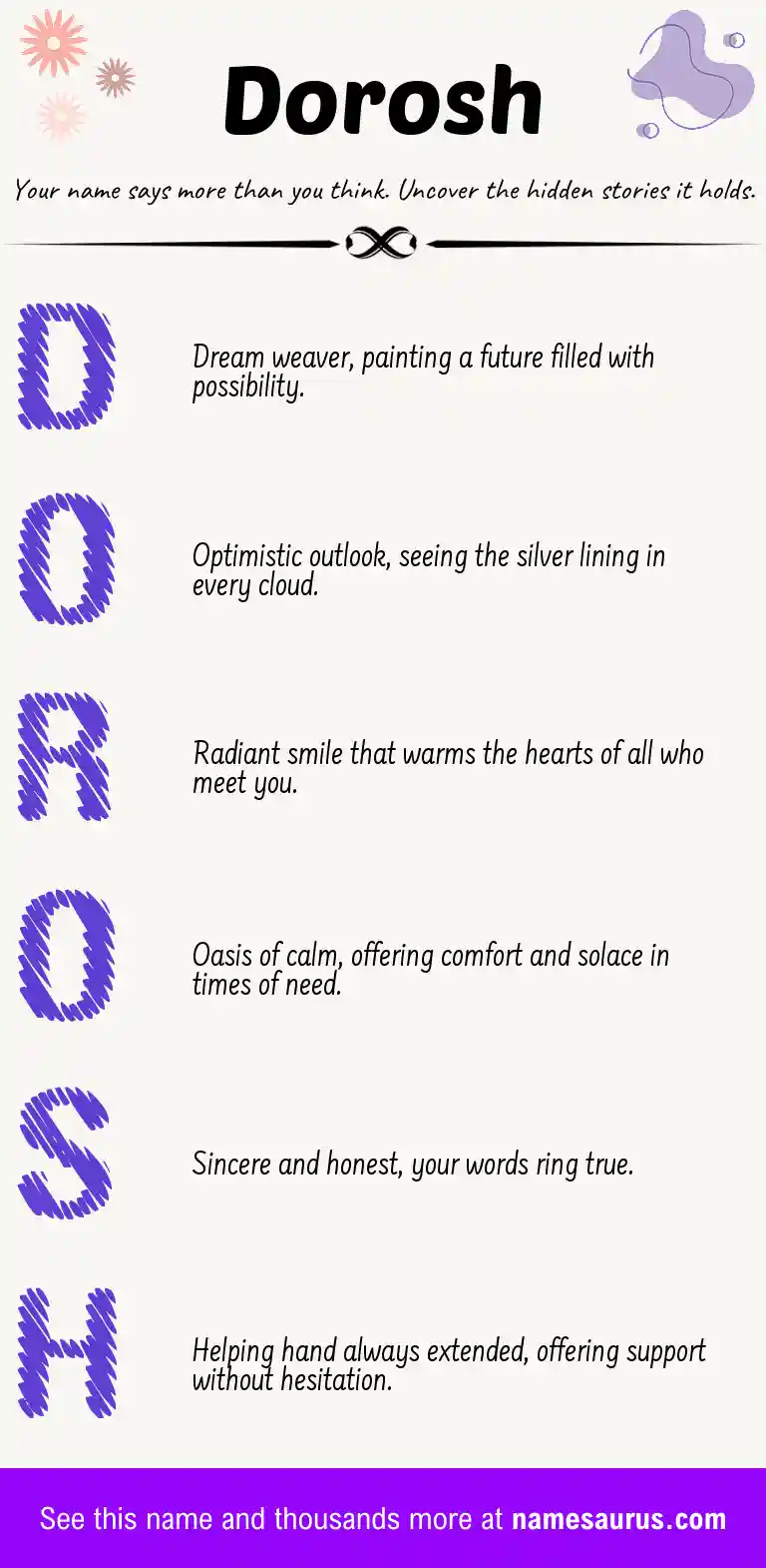Acrostic poem about Dorosh.