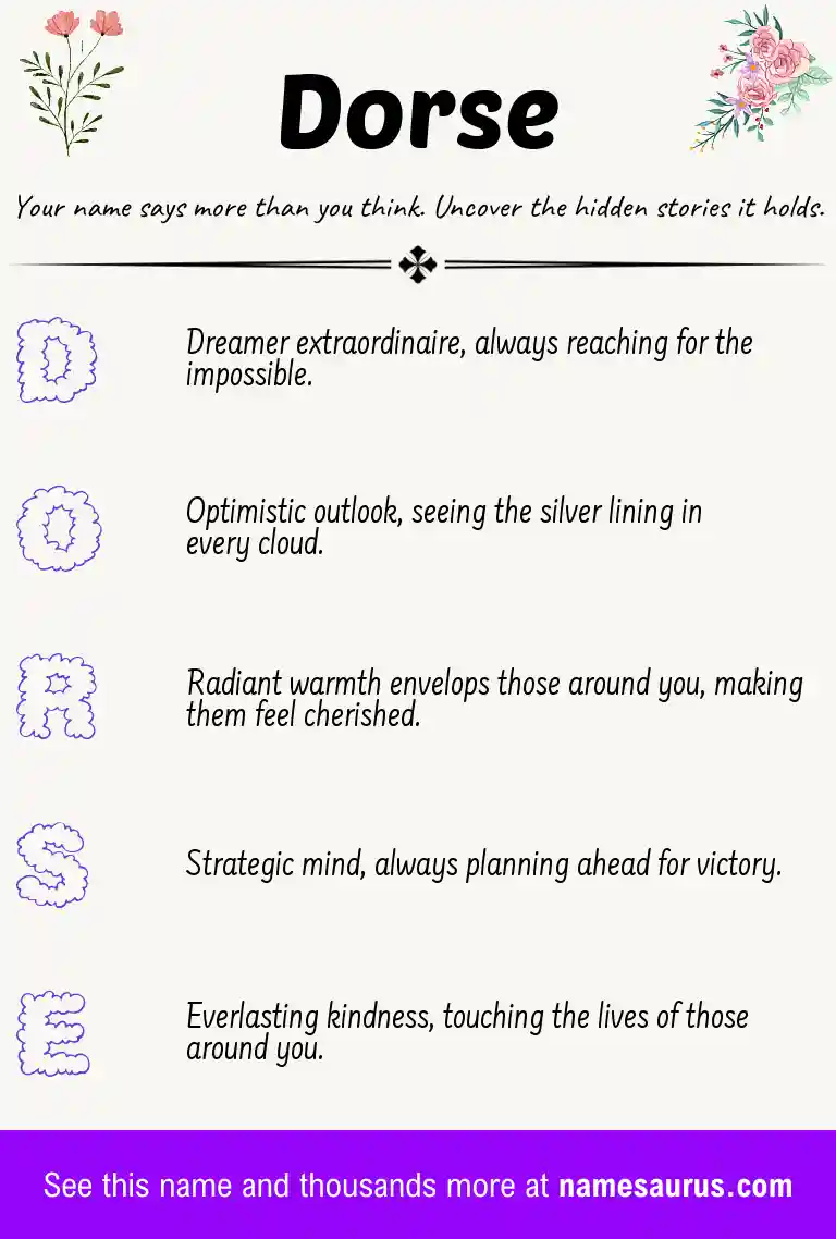 Acrostic poem about Dorse.