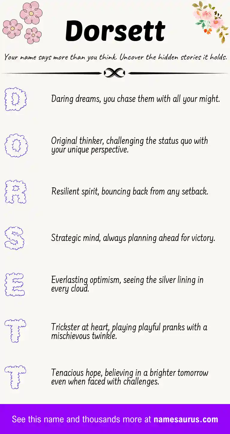 Acrostic poem about Dorsett.