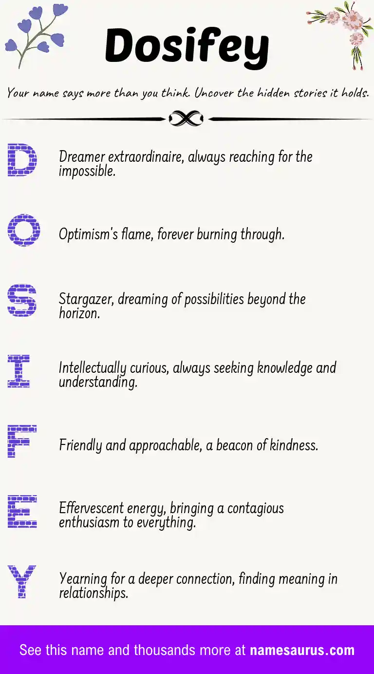 Acrostic poem about Dosifey.