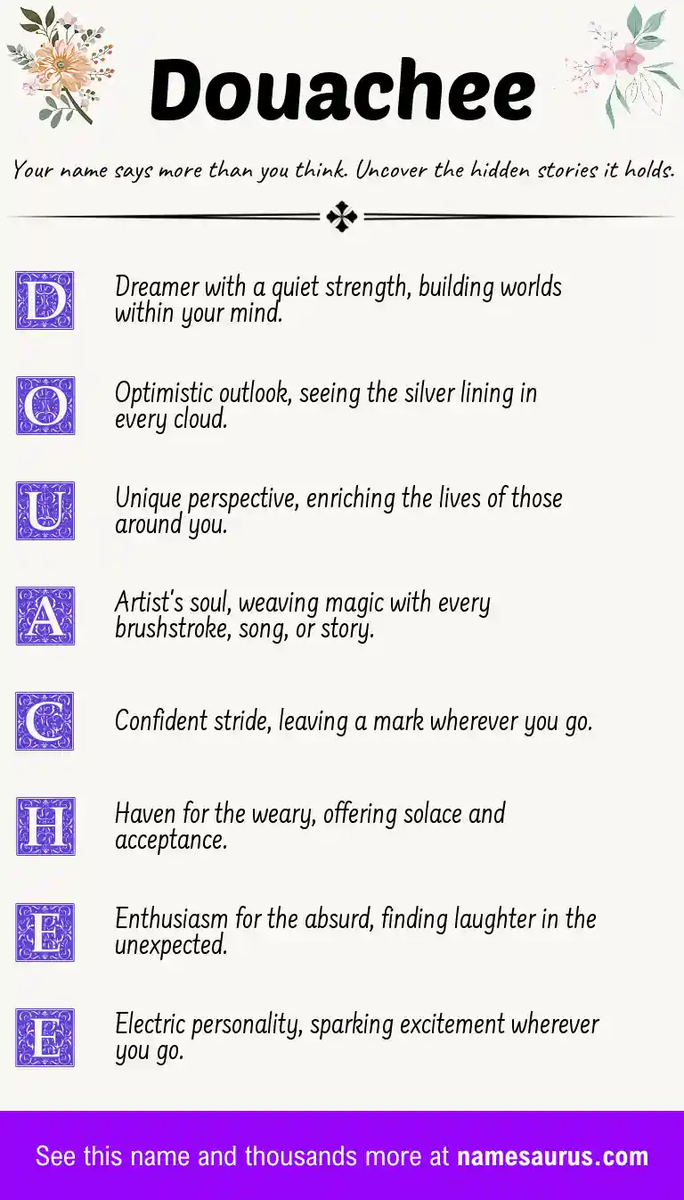 Acrostic poem about Douachee.
