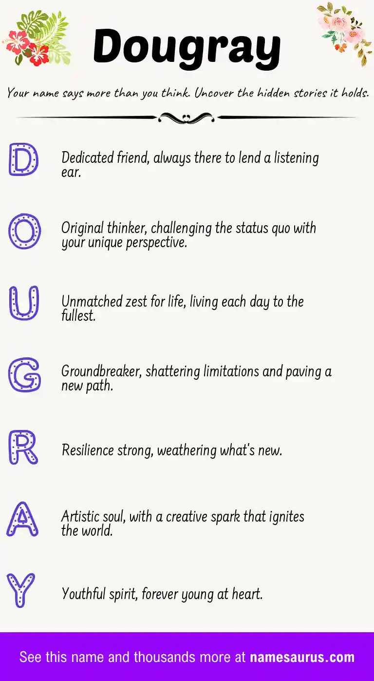 Acrostic poem about Dougray.