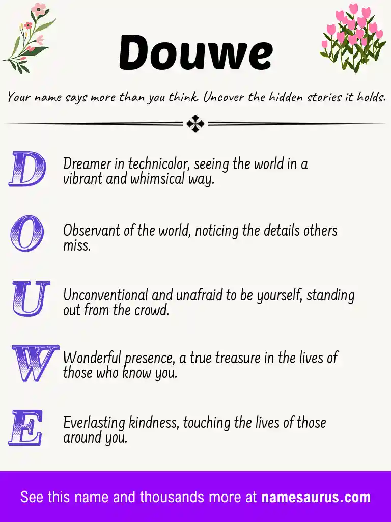 Acrostic poem about Douwe.