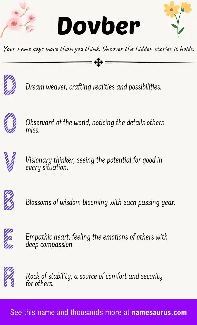 Acrostic poem about Dovber.