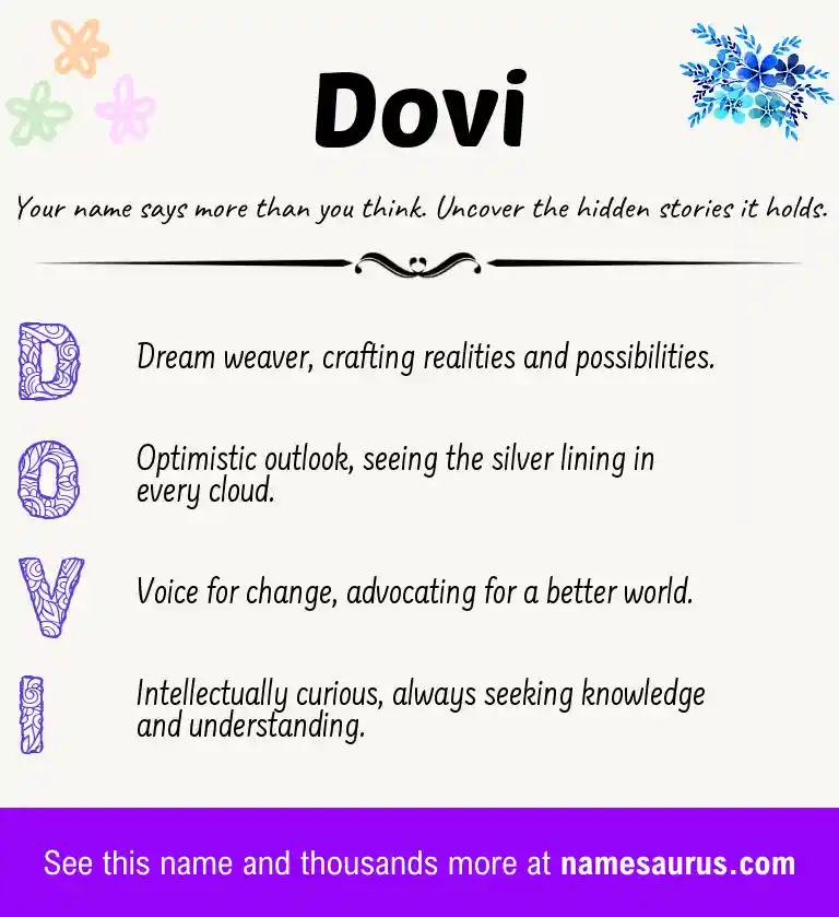 Acrostic poem about Dovi.