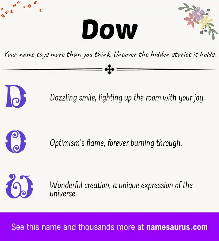 Acrostic poem about Dow.