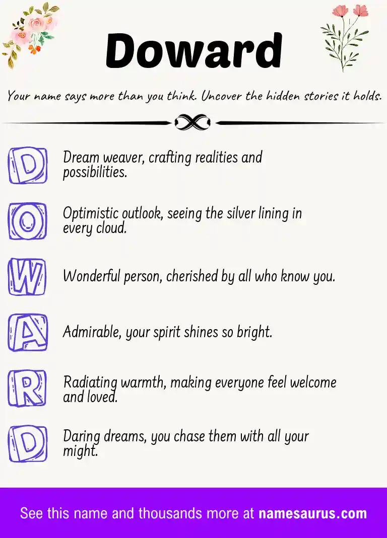 Acrostic poem about Doward.