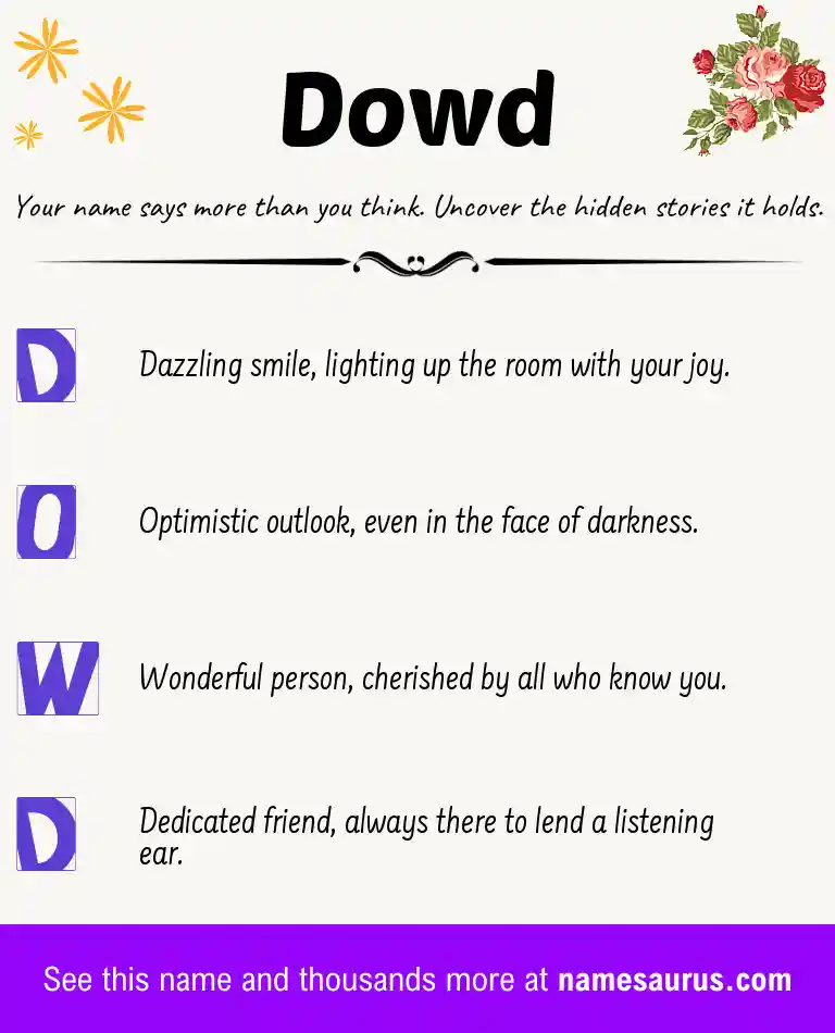 Acrostic poem about Dowd.