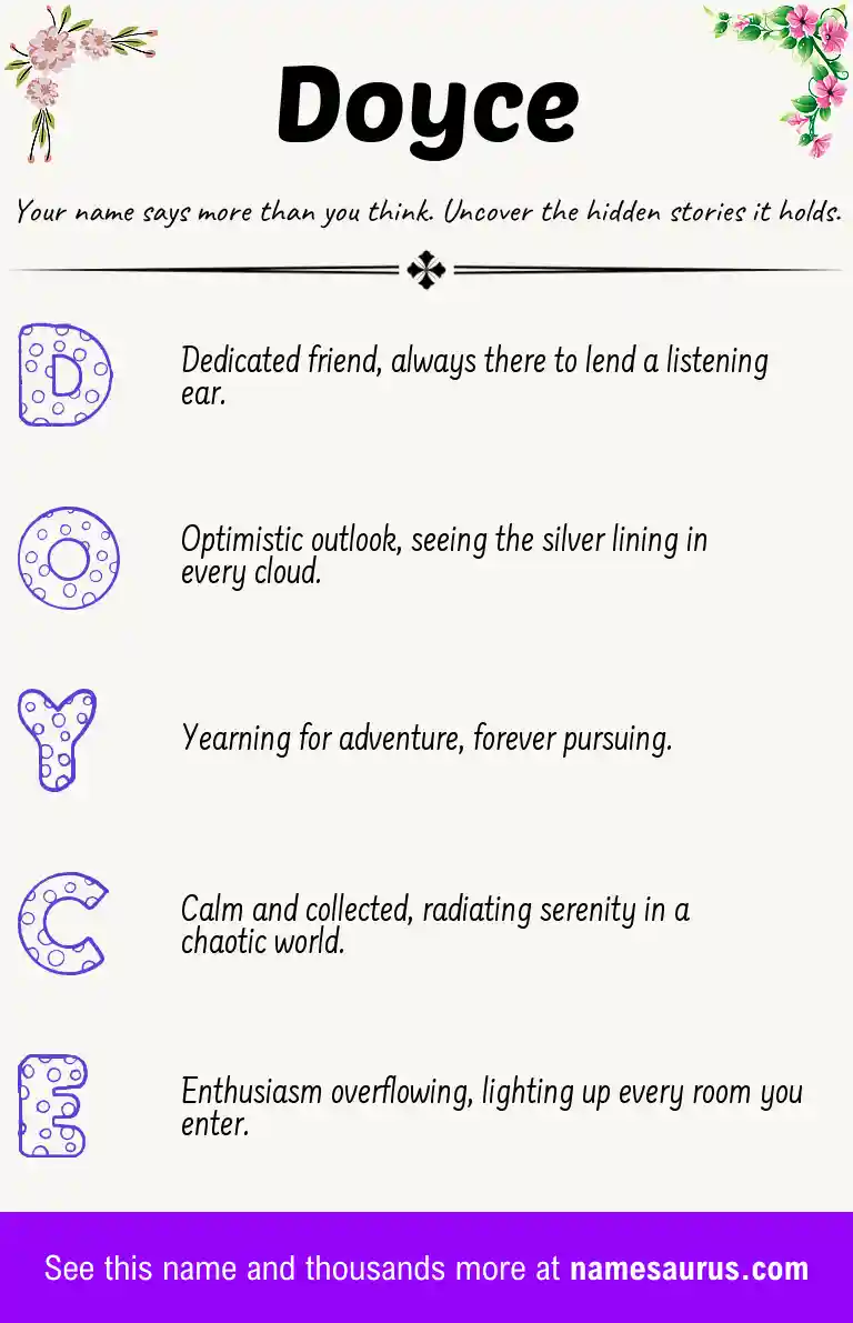 Acrostic poem about Doyce.