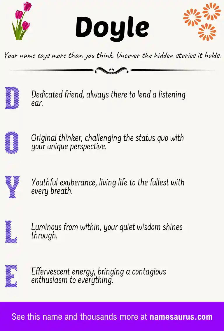 Acrostic poem about Doyle.