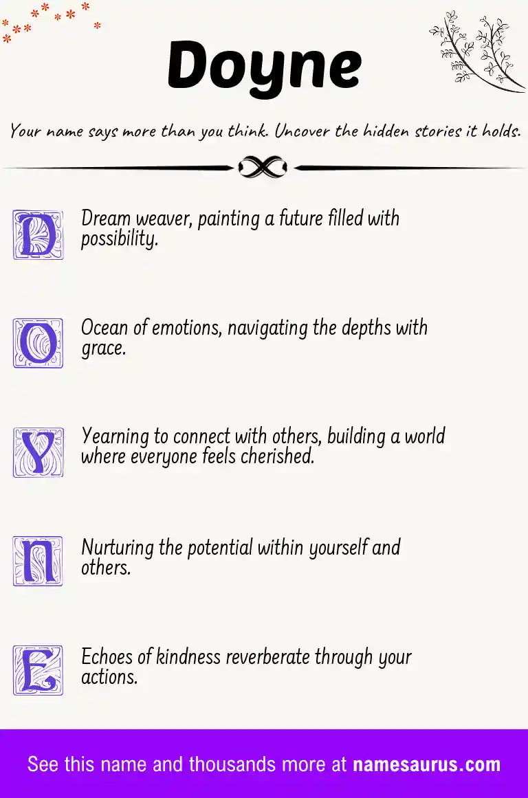 Acrostic poem about Doyne.