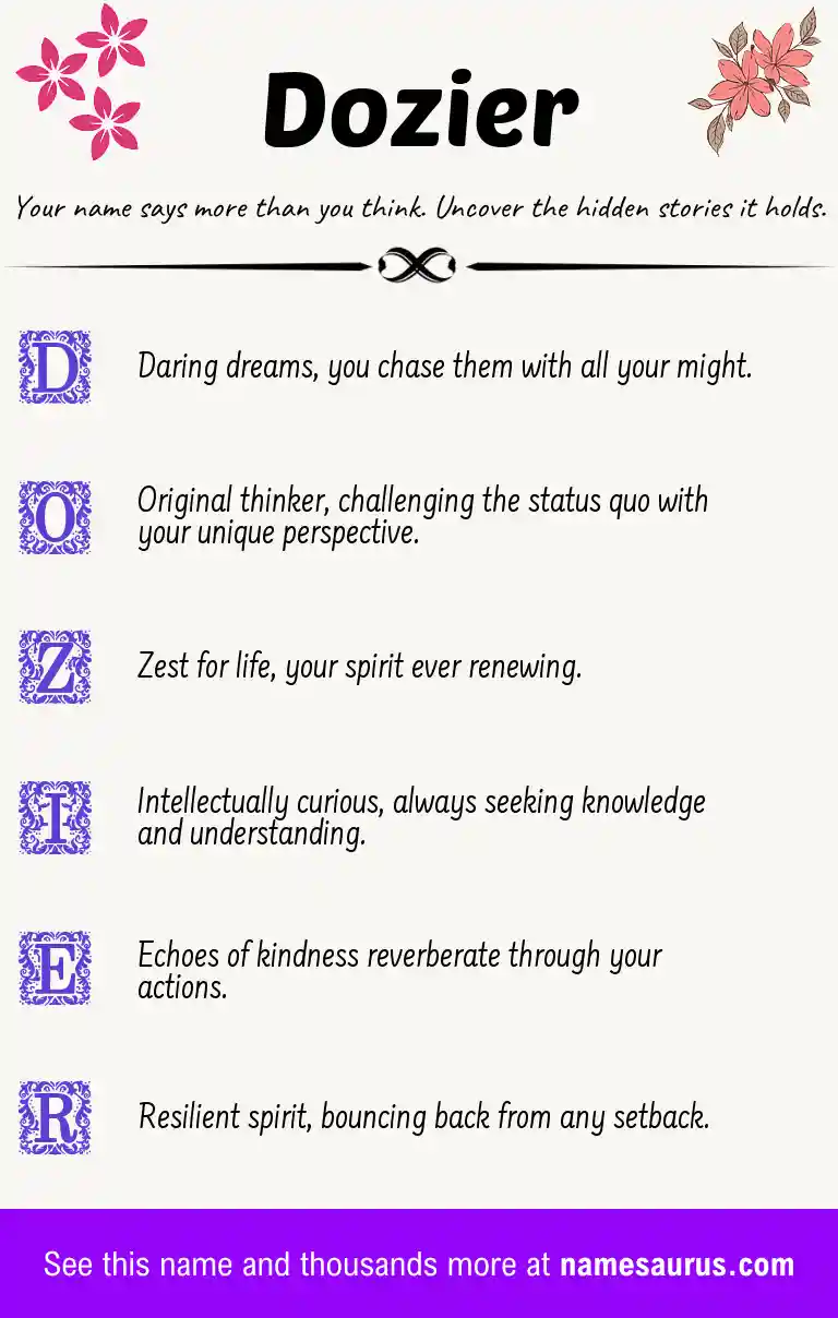 Acrostic poem about Dozier.