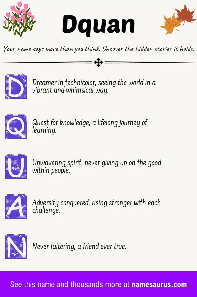 Acrostic poem about Dquan.