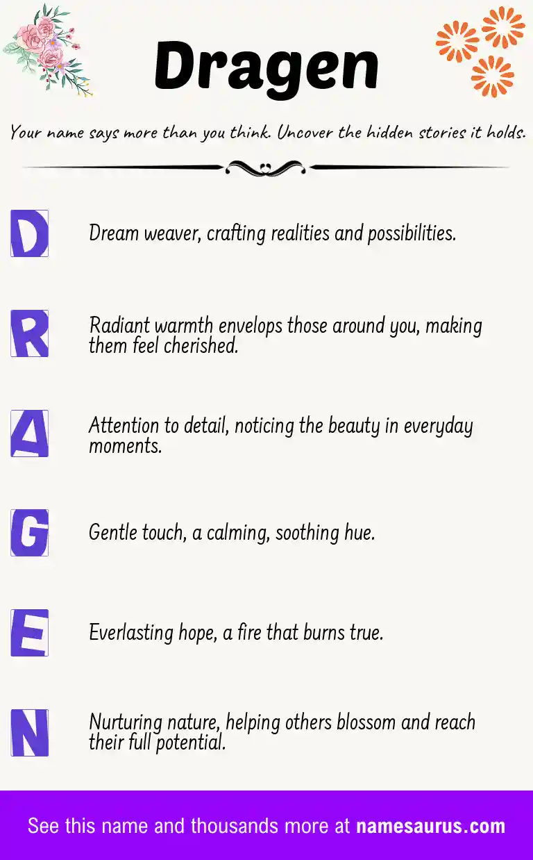 Acrostic poem about Dragen.