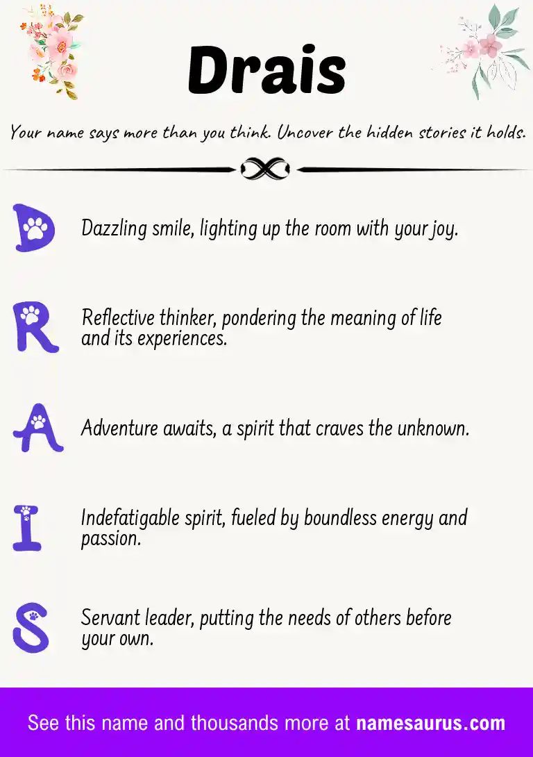 Acrostic poem about Drais.