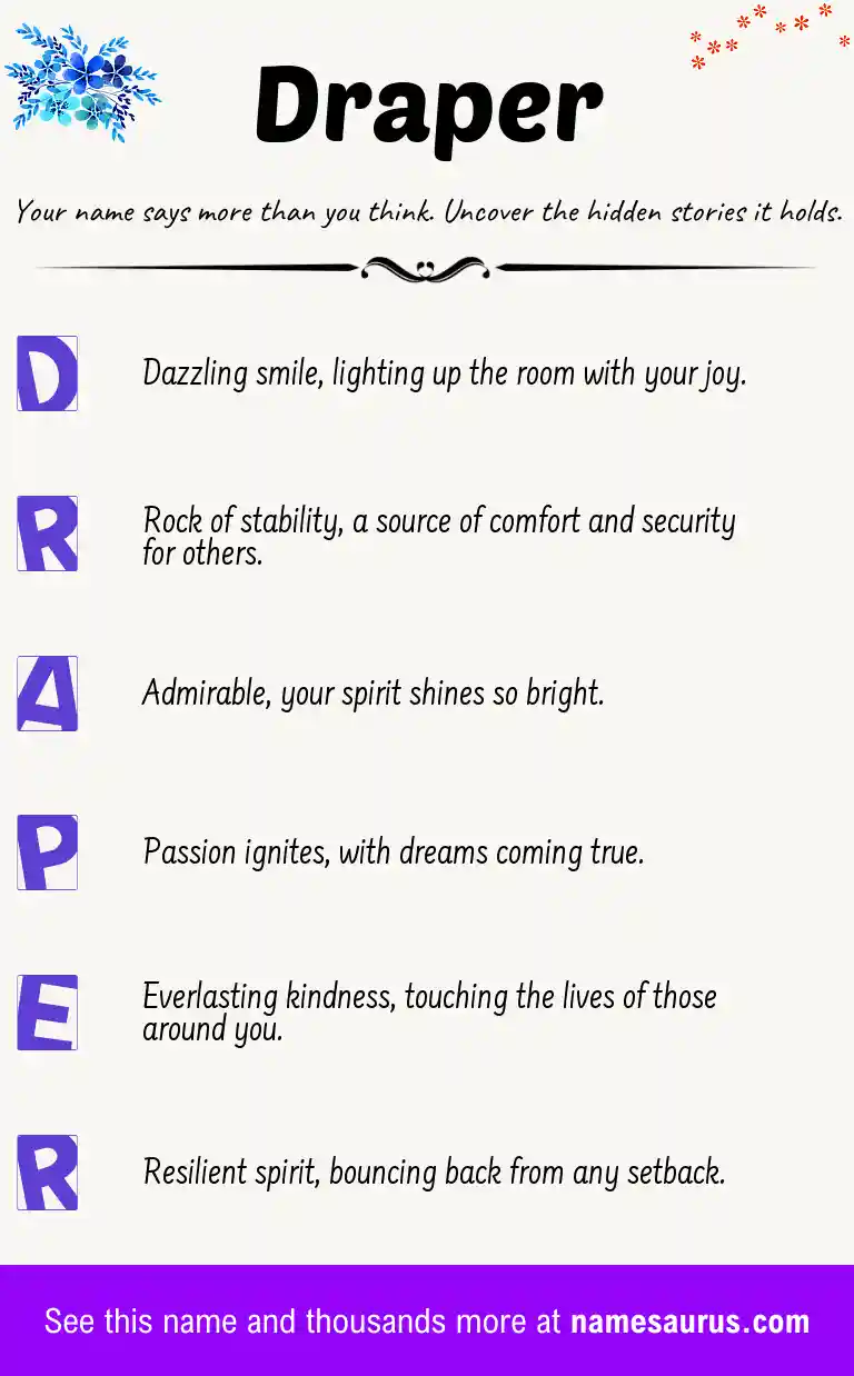 Acrostic poem about Draper.