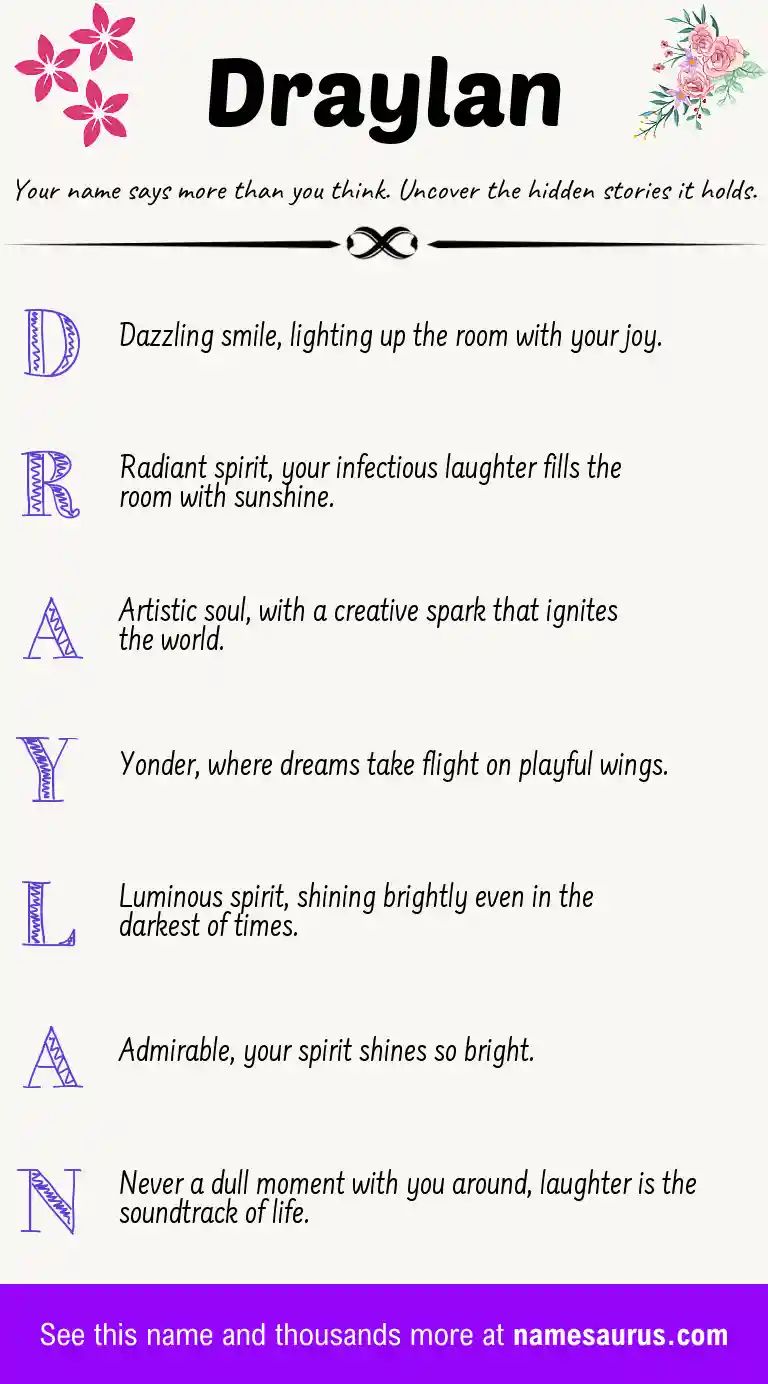 Acrostic poem about Draylan.