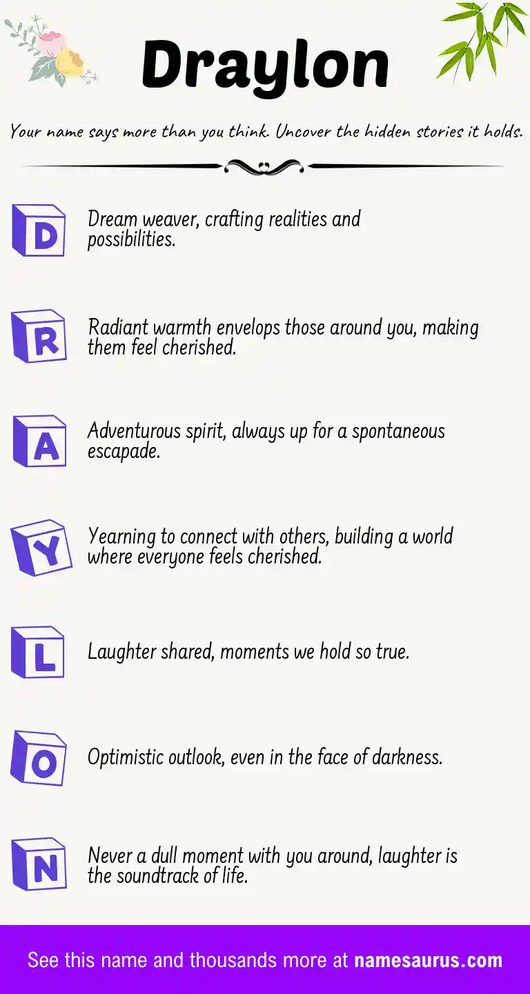 Acrostic poem about Draylon.