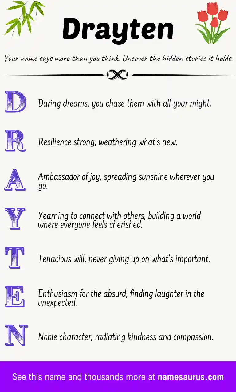 Acrostic poem about Drayten.