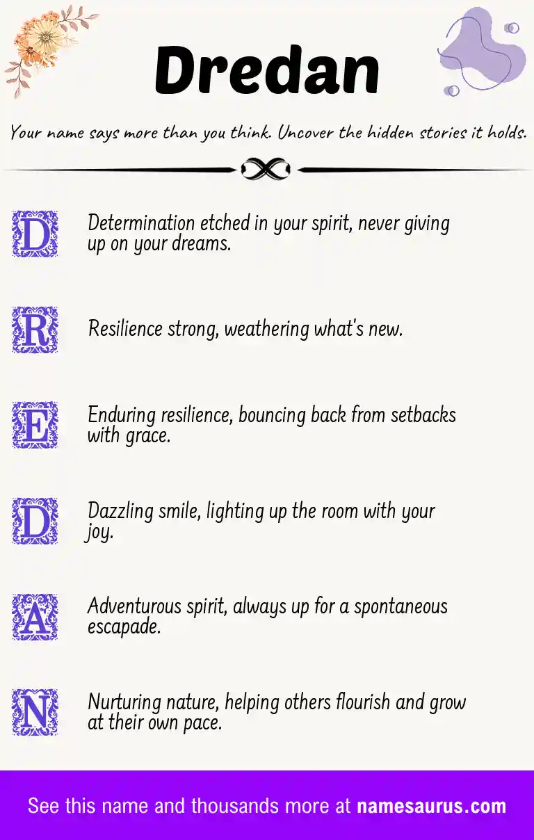 Acrostic poem about Dredan.
