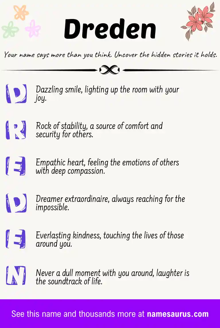 Acrostic poem about Dreden.