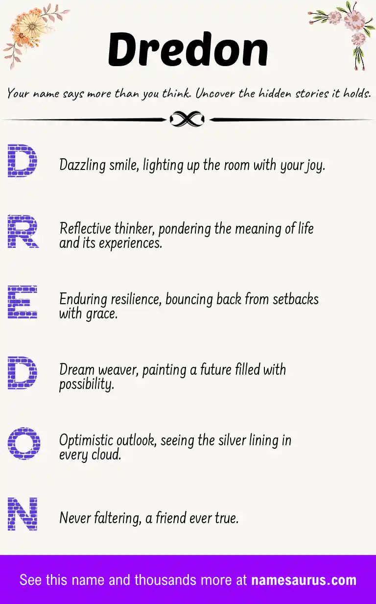 Acrostic poem about Dredon.