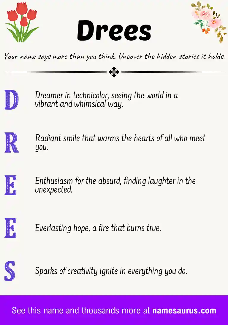 Acrostic poem about Drees.
