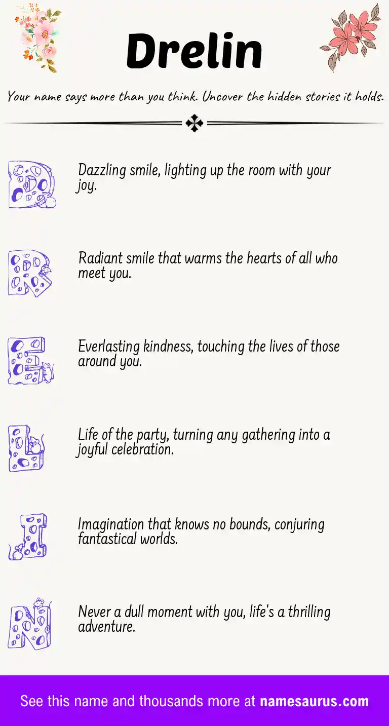 Acrostic poem about Drelin.