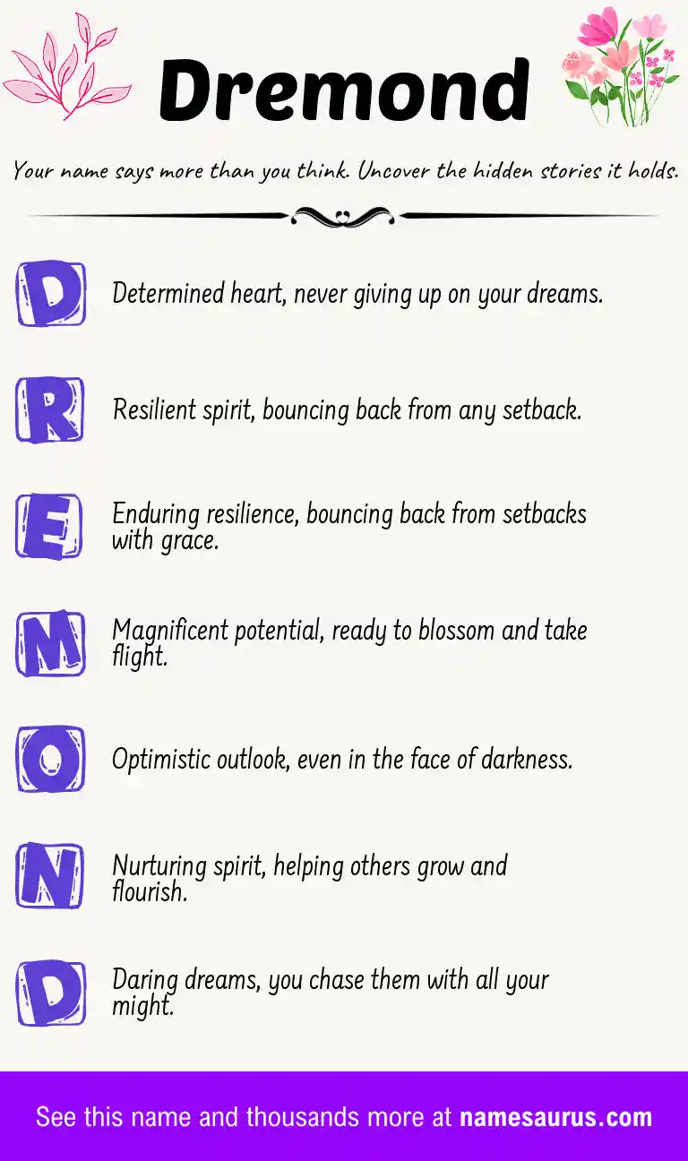 Acrostic poem about Dremond.
