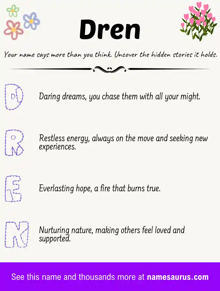 Acrostic poem about Dren.