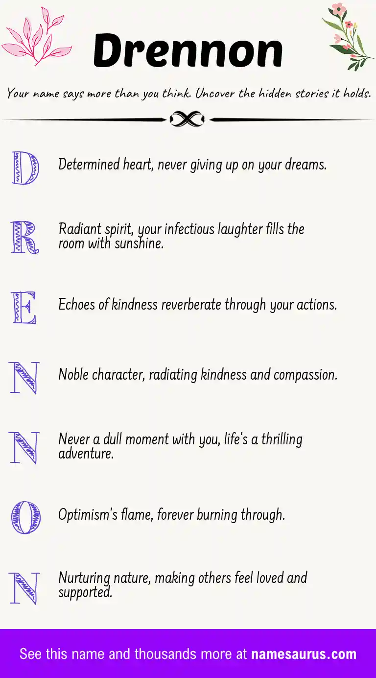 Acrostic poem about Drennon.
