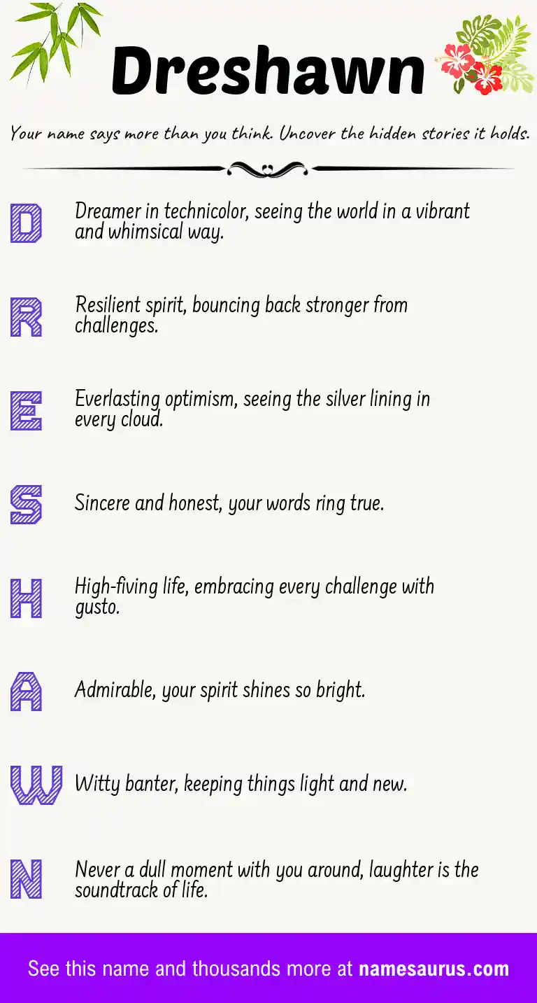 Acrostic poem about Dreshawn.
