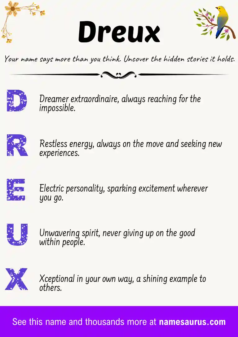 Acrostic poem about Dreux.