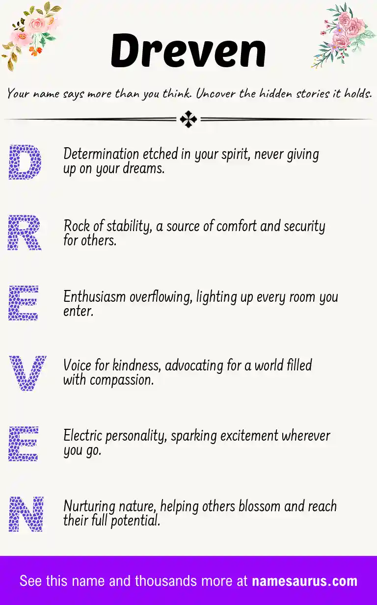 Acrostic poem about Dreven.