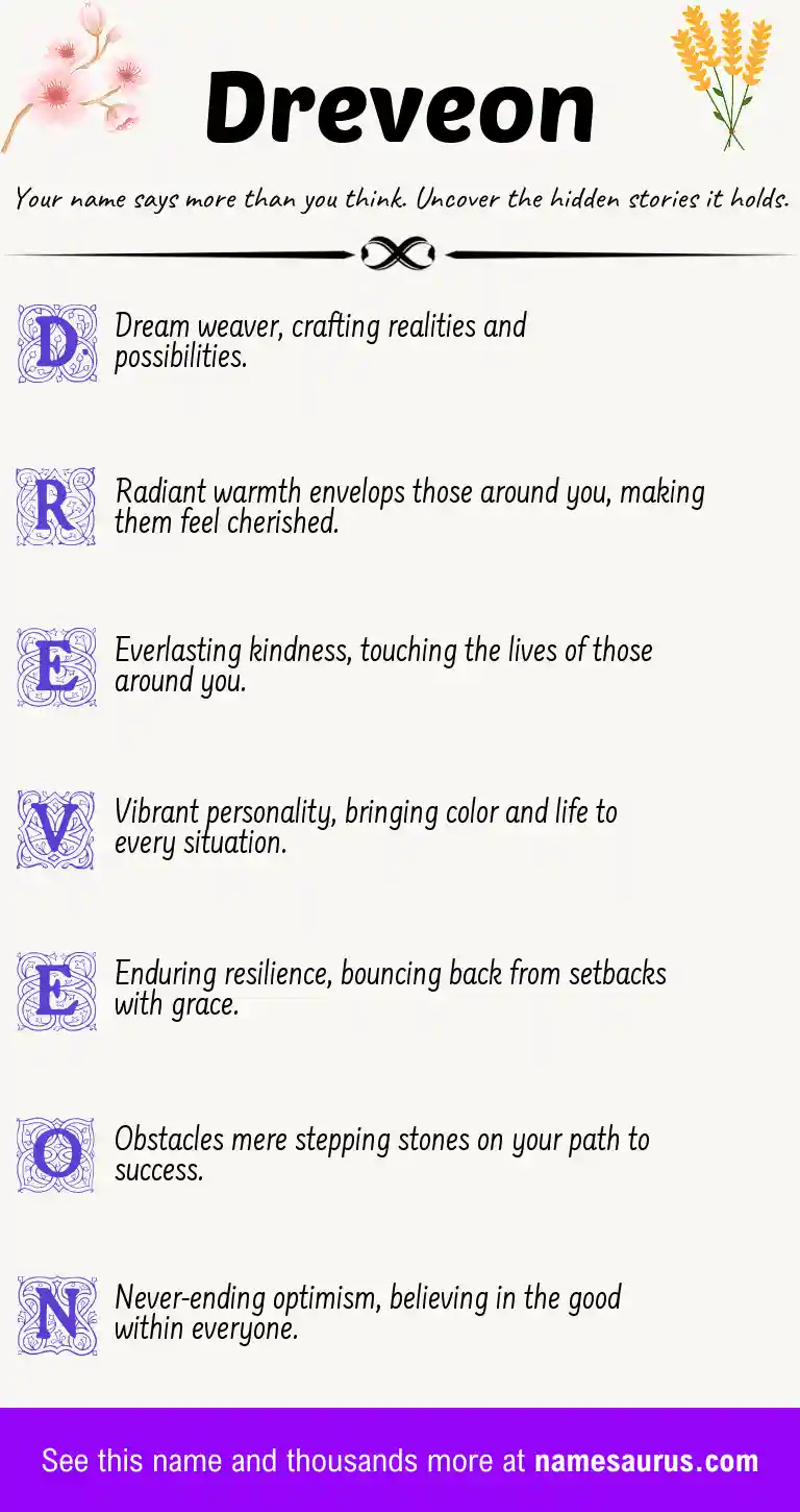 Acrostic poem about Dreveon.