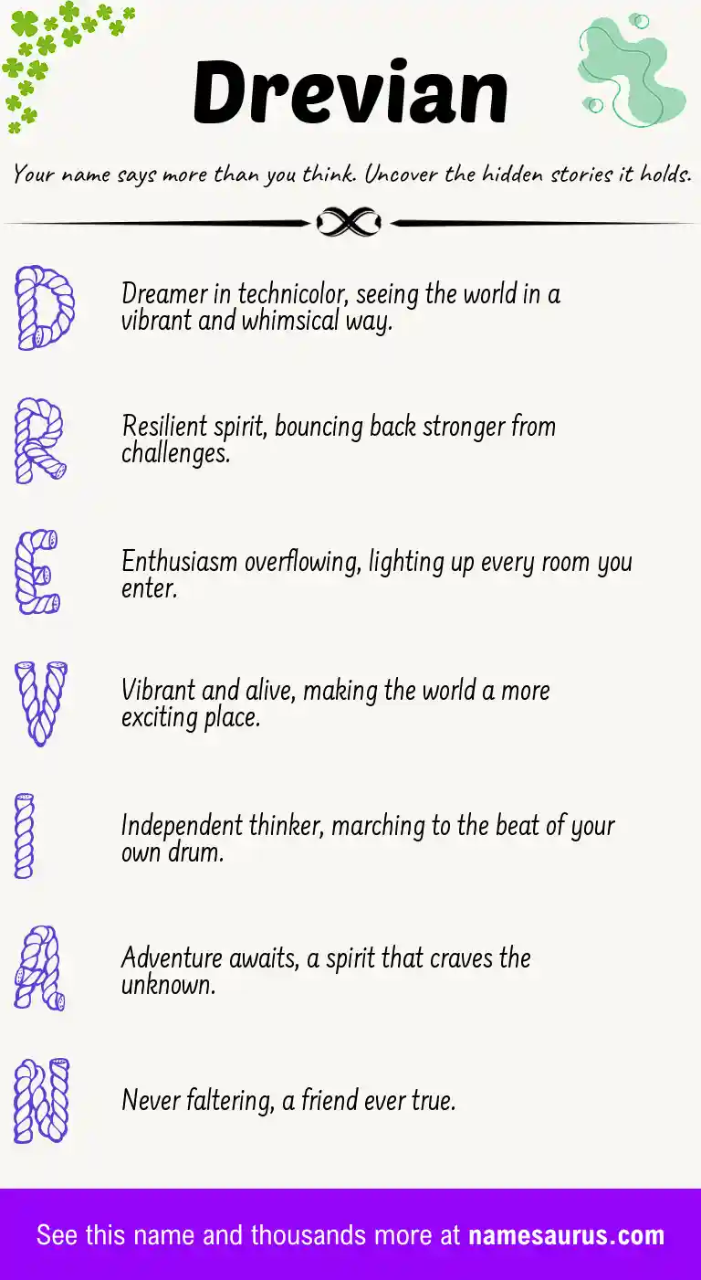 Acrostic poem about Drevian.