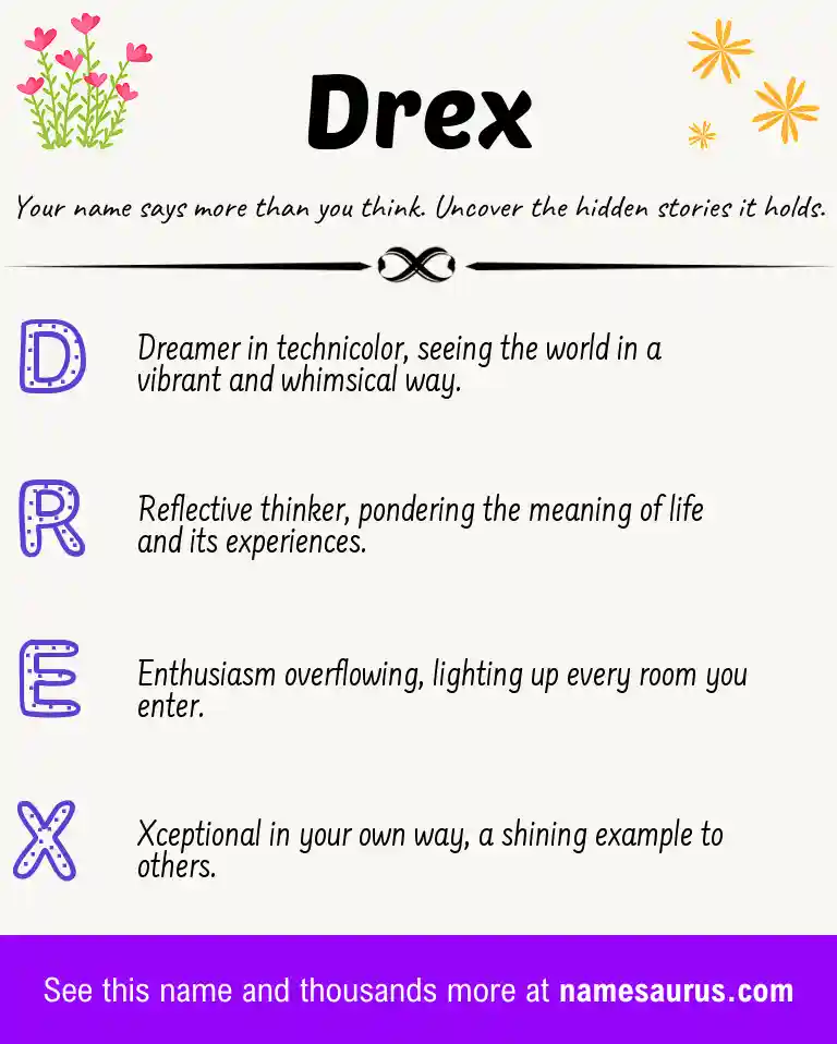 Acrostic poem about Drex.