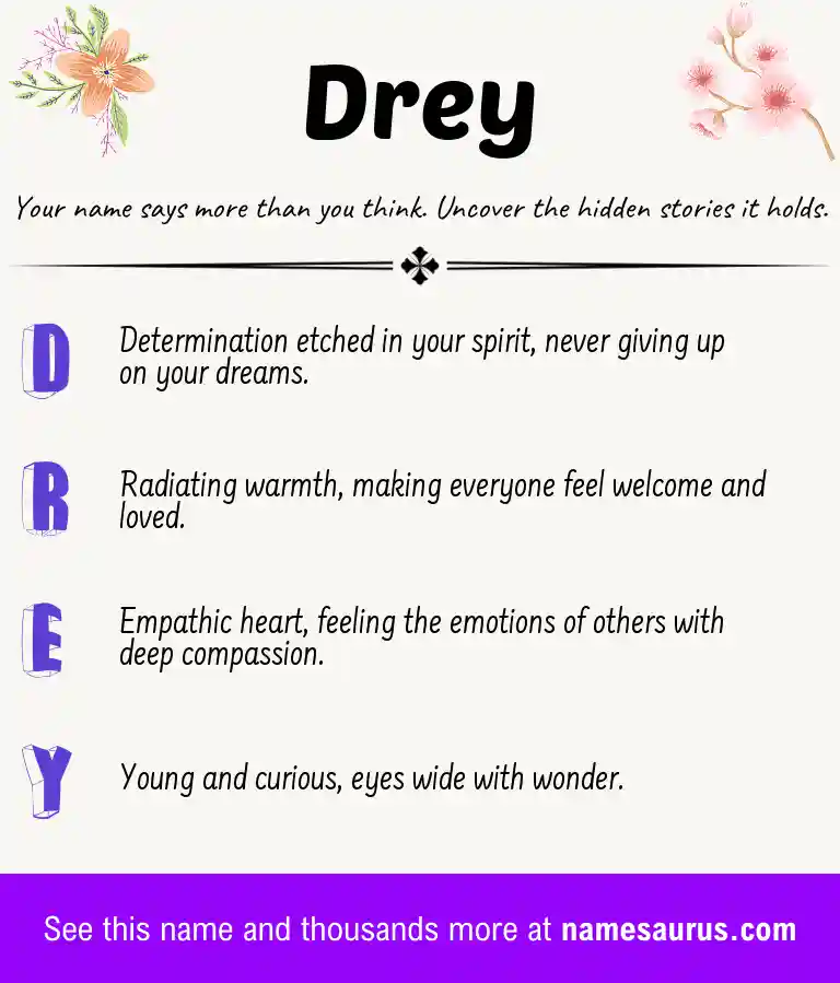 Acrostic poem about Drey.