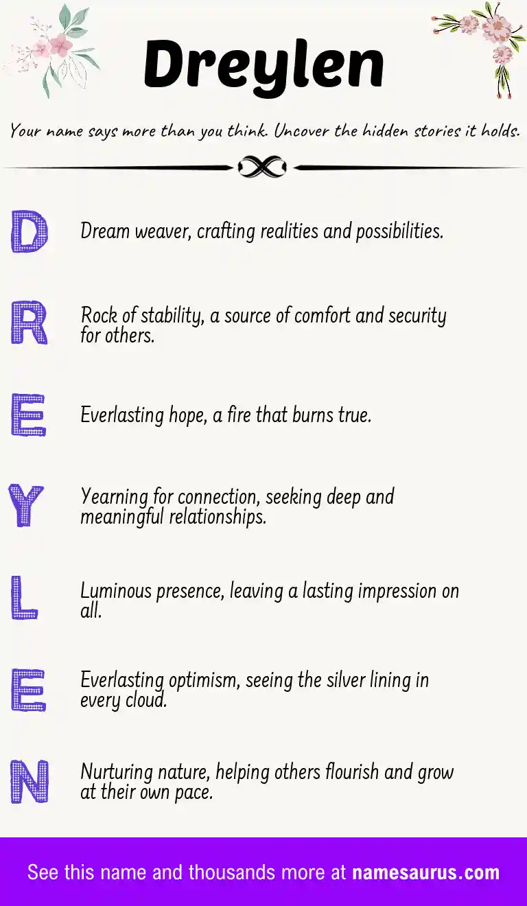 Acrostic poem about Dreylen.