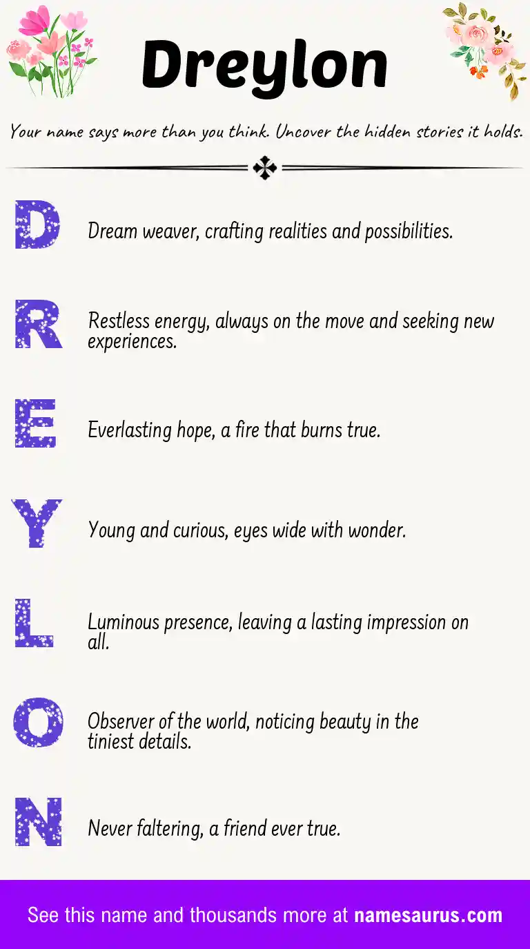 Acrostic poem about Dreylon.