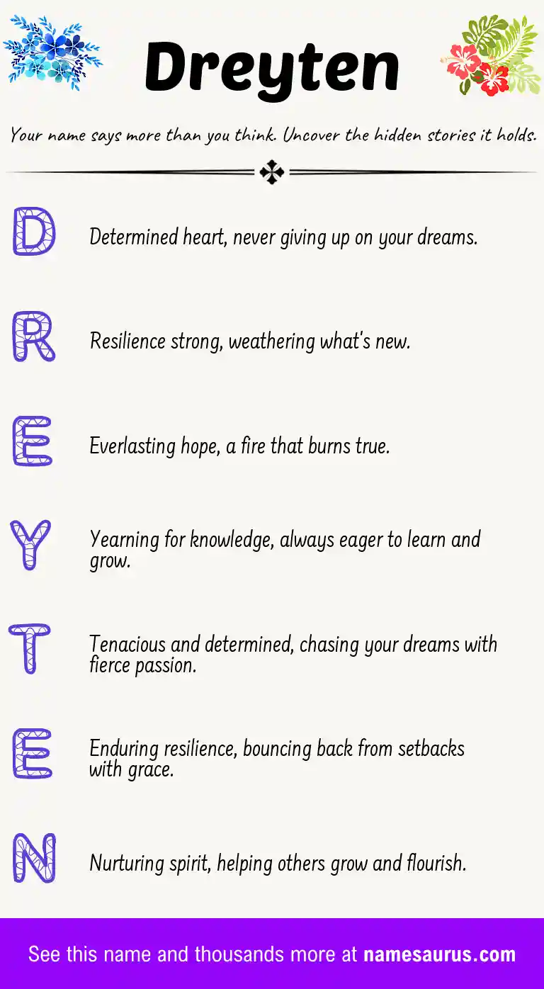 Acrostic poem about Dreyten.