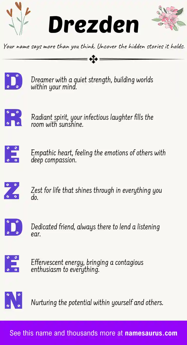 Acrostic poem about Drezden.