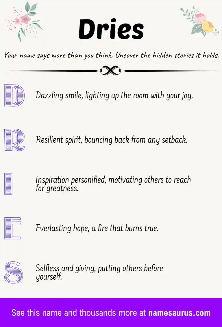 Acrostic poem about Dries.
