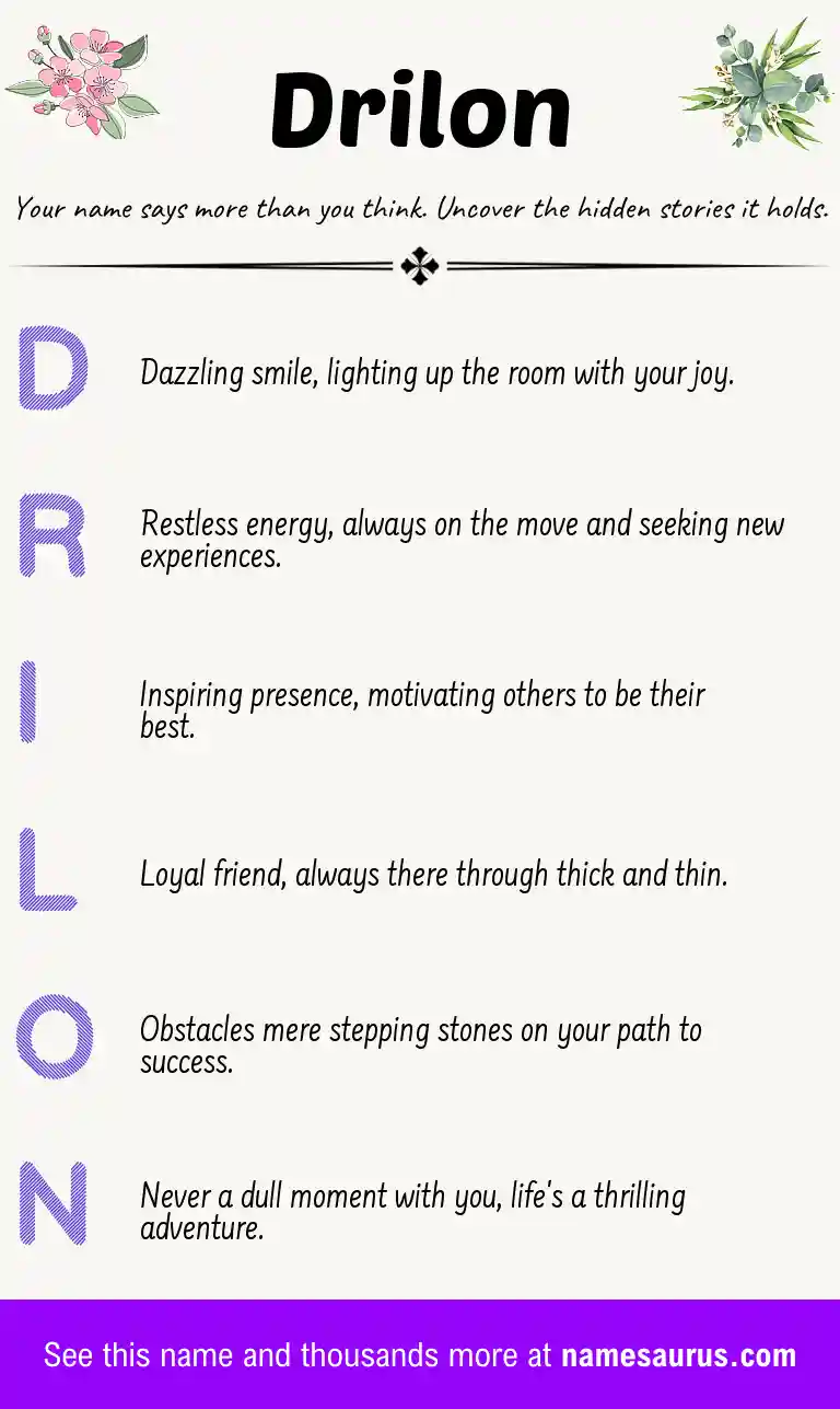 Acrostic poem about Drilon.